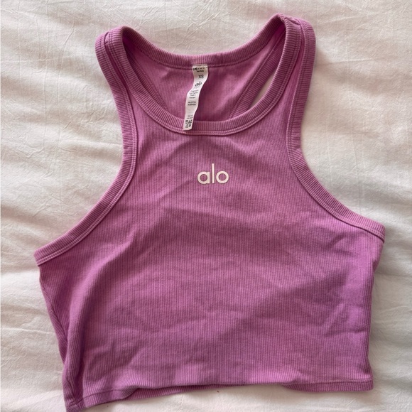 Alo Pink Crop Tank Top - Picture 1 of 4